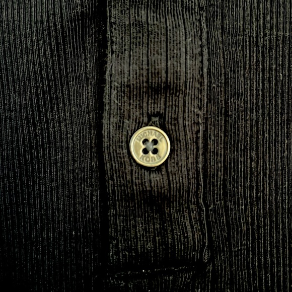 Michael Kors men’s black henley button shirt. Ribbed cotton & stretch. Slim fit - Picture 3 of 4